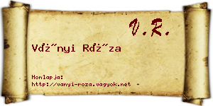 Ványi Róza névjegykártya